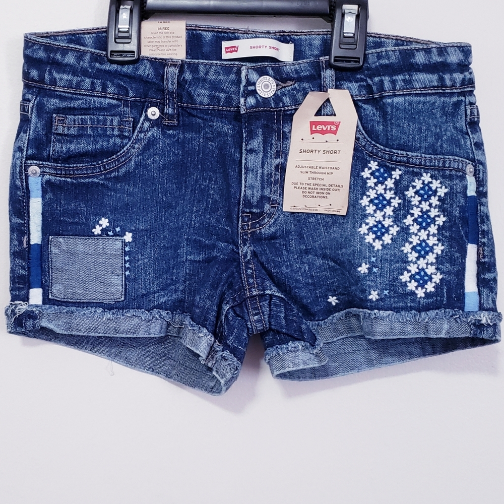 🆕️ LEVI'S Girls Shorty Shorts Size 16